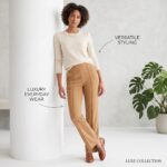 MEILIN Women's Premium Orbit Luxe High-Waist Wide Leg Trousers – Camel